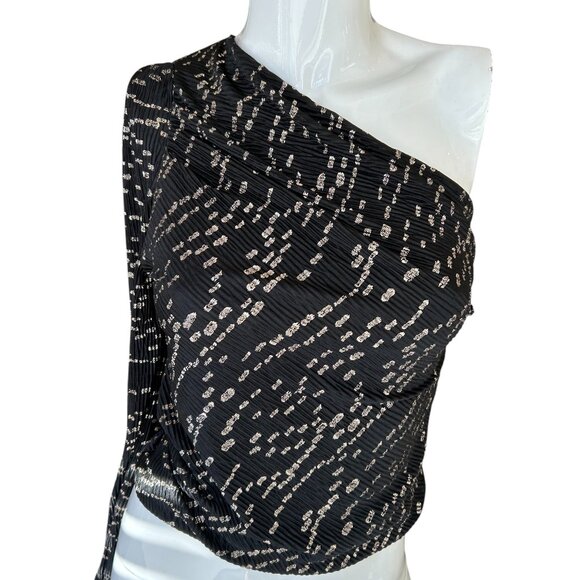 Iro Paris Off the Shoulder Top Black Gold The Young & The Restless Chloe 32 XXS - Picture 1 of 5